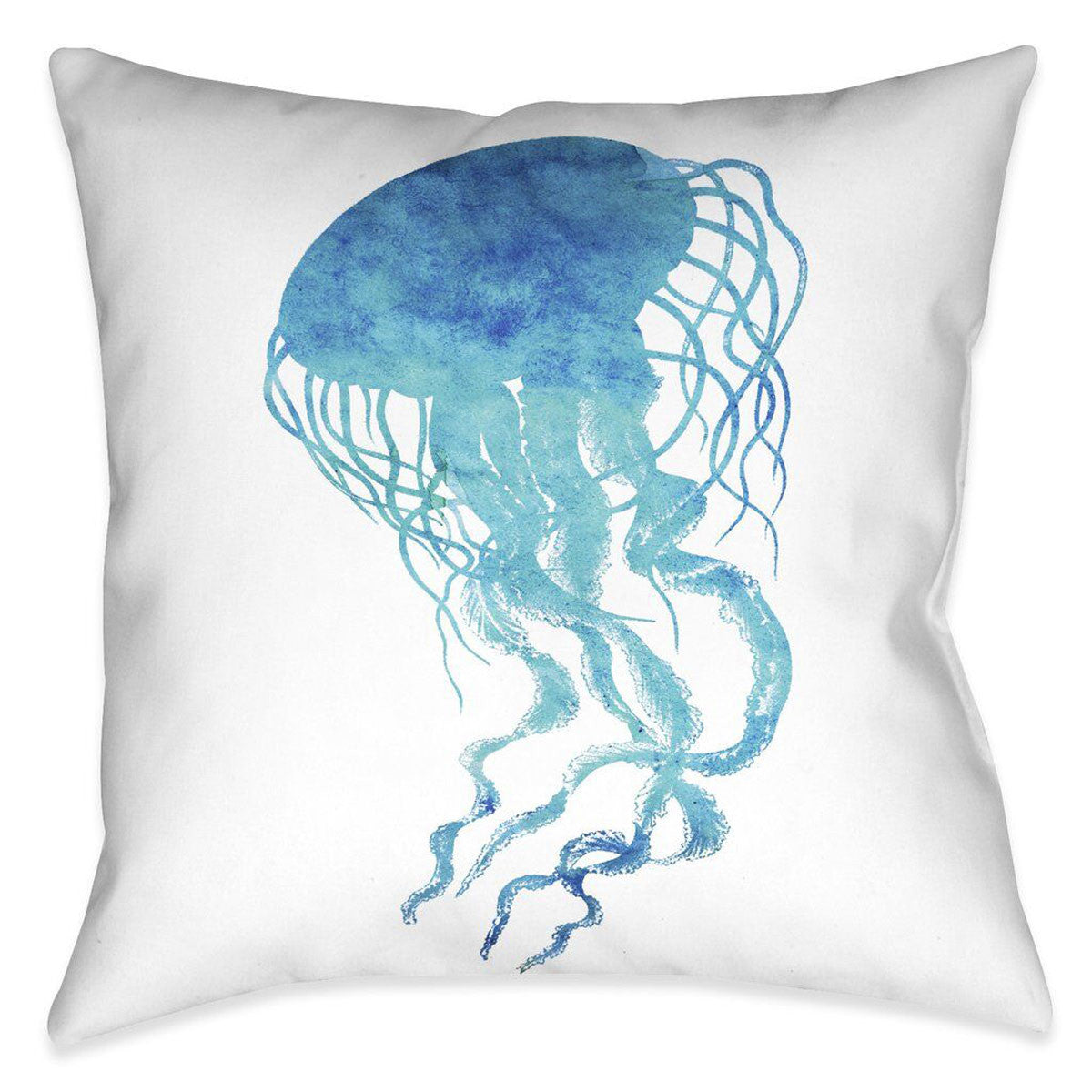 Blue Jellyfish 20 x 20 Outdoor Pillow