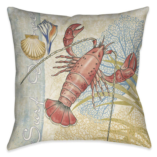 Ocean Lobster 18 x 18 Outdoor Pillow