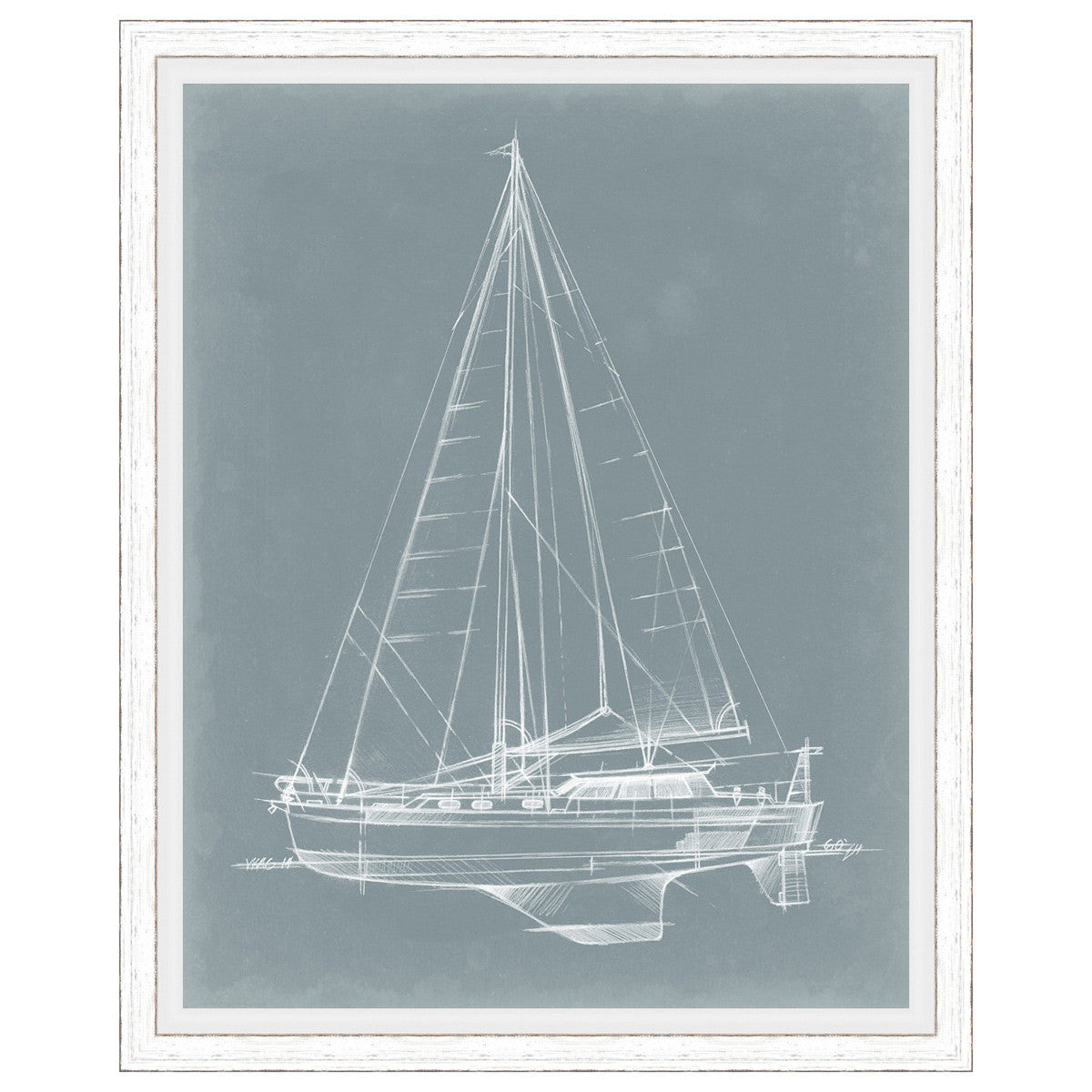 Yacht Sketches I Framed Print