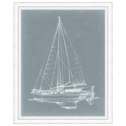 Yacht Sketches I Framed Print