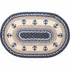 Blue Anchors Braided Rug - 2 x 3
