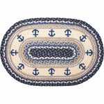 Blue Anchors Braided Rug - 2 x 3