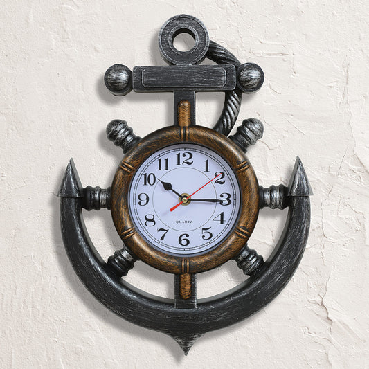 Nautical Bronze Anchor Wall Clock