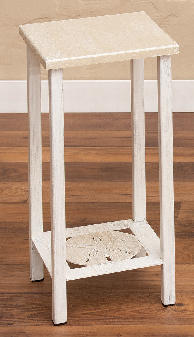 Weathered White Sand Dollar Accent Table