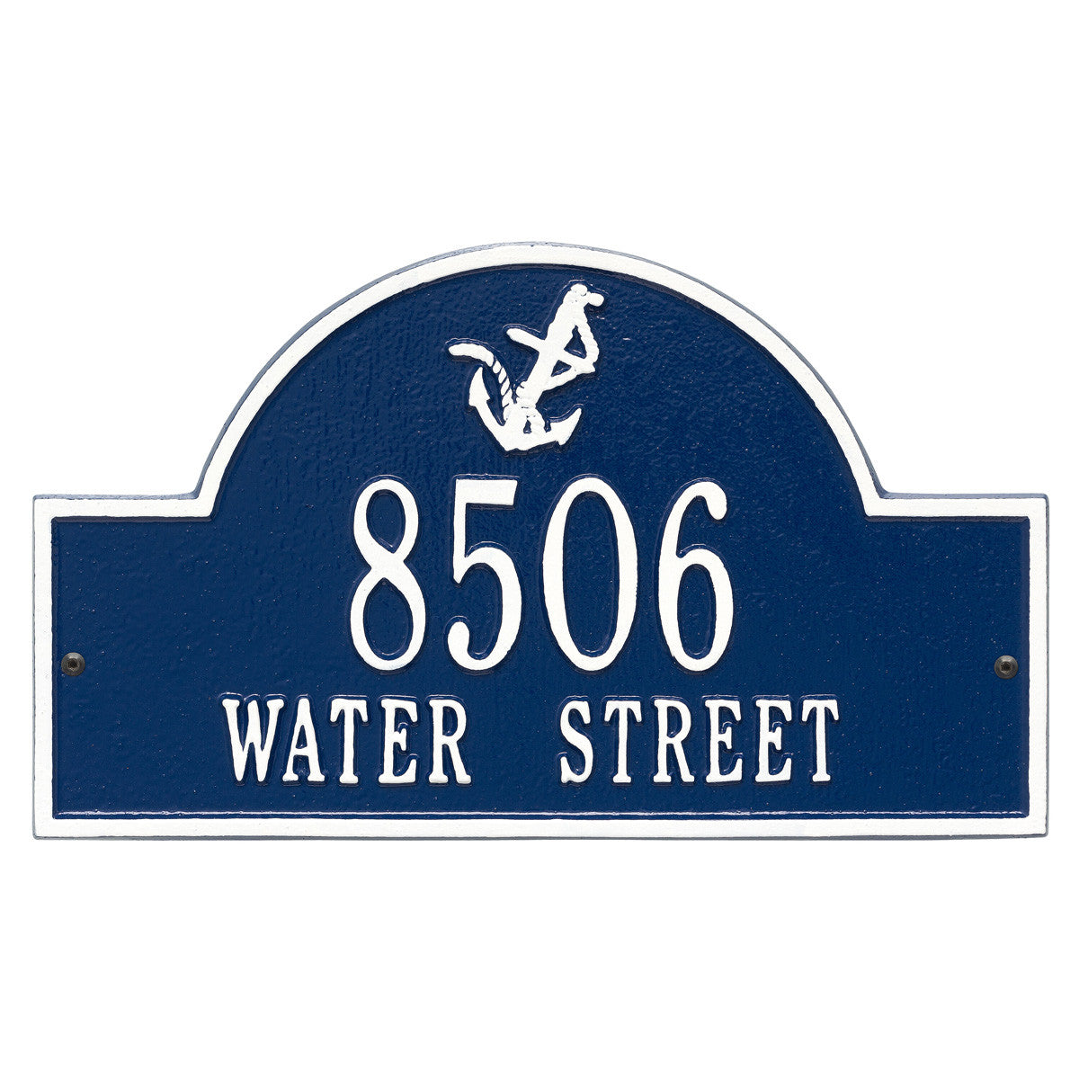 Anchor Arch Address Plaque - Blue & White