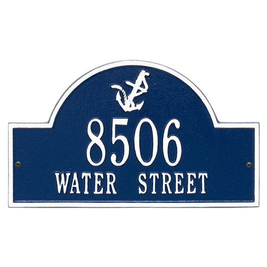 Anchor Arch Address Plaque - Blue & White