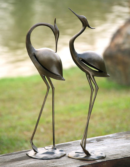 Modern Herons Statuary - Set of 2