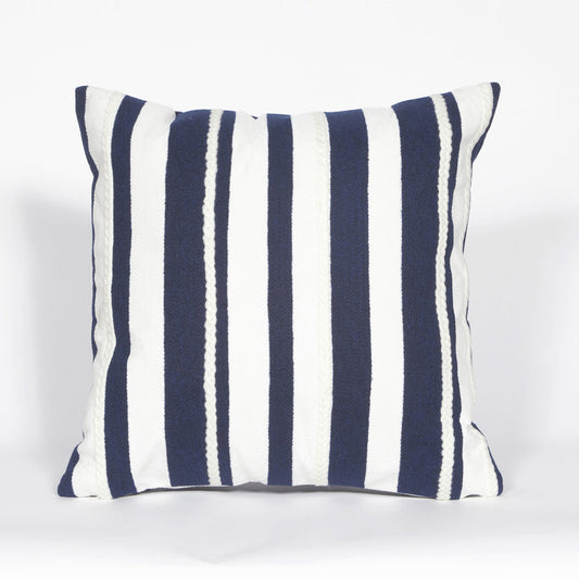 Navy and White Stripes Indoor/Outdoor Pillow - 20 x 20