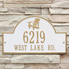White & Gold Personalized Adirondack Arch Plaque