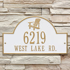 White & Gold Personalized Adirondack Arch Plaque