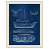 Ship Blueprint II Framed Print