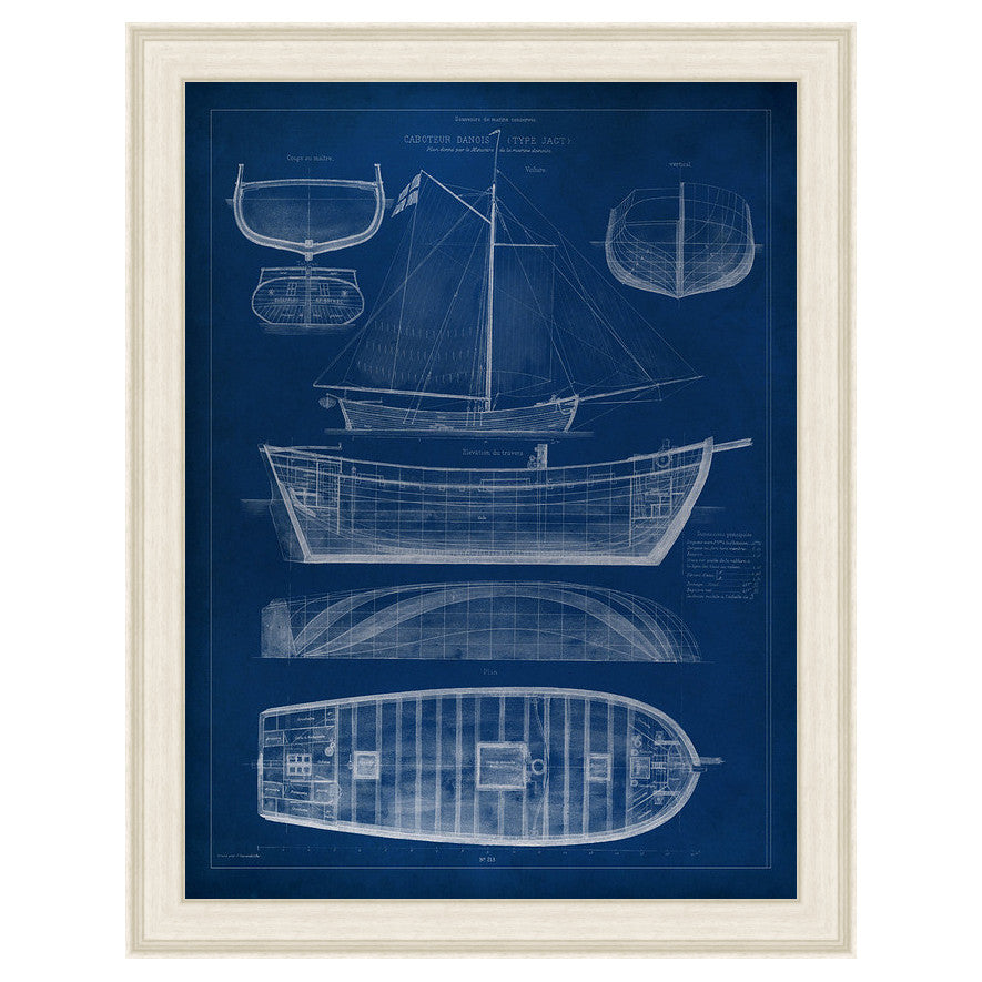 Ship Blueprint II Framed Print