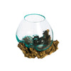 Clear Glass Votive on Driftwood Stand