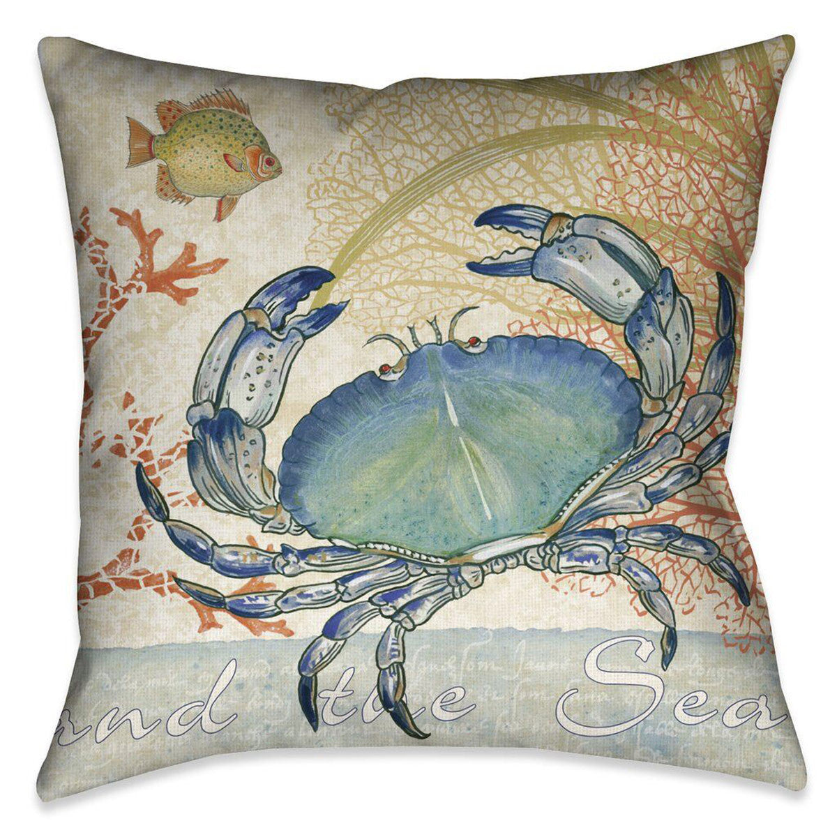 Ocean Crab 18 x 18 Outdoor Pillow