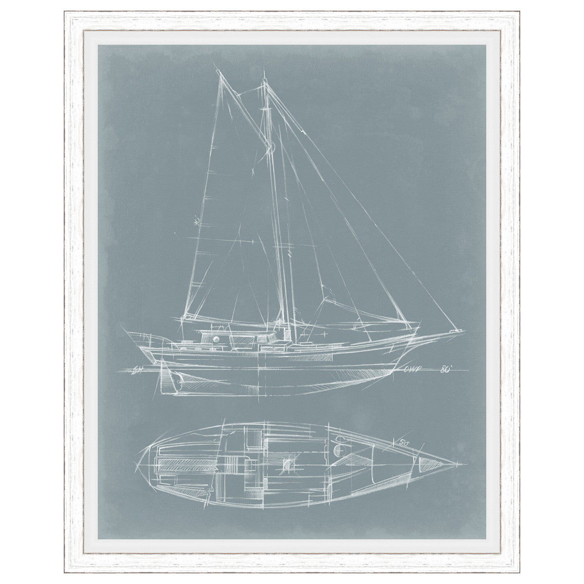 Yacht Sketches III Framed Print