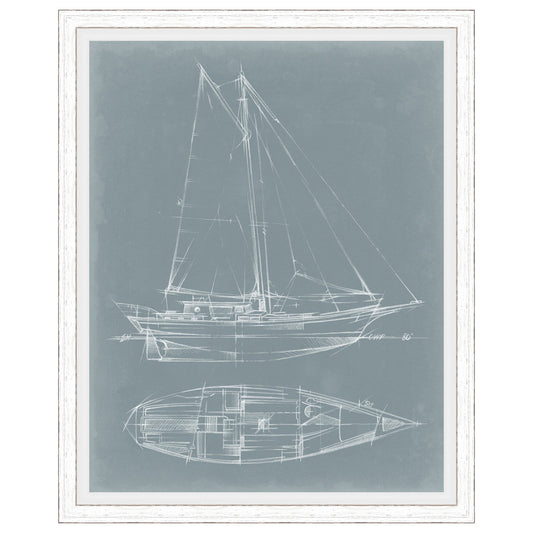 Yacht Sketches III Framed Print