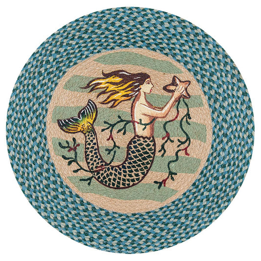 Single Mermaid Round Patch Rug