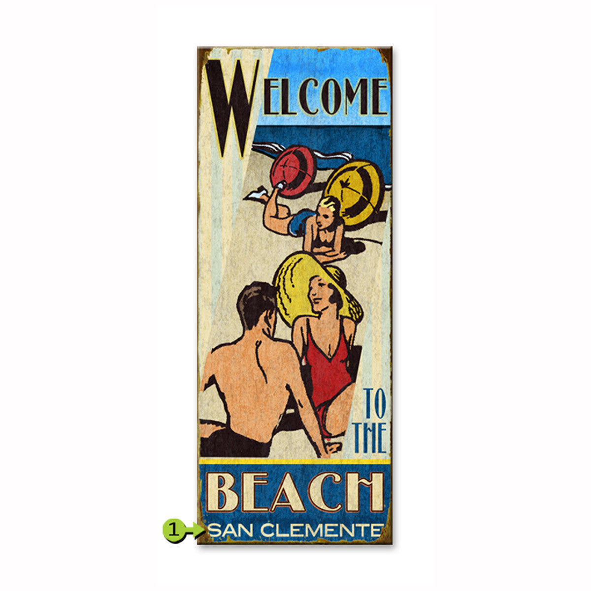 Welcome to the Beach Personalized Sign - 14 x 36
