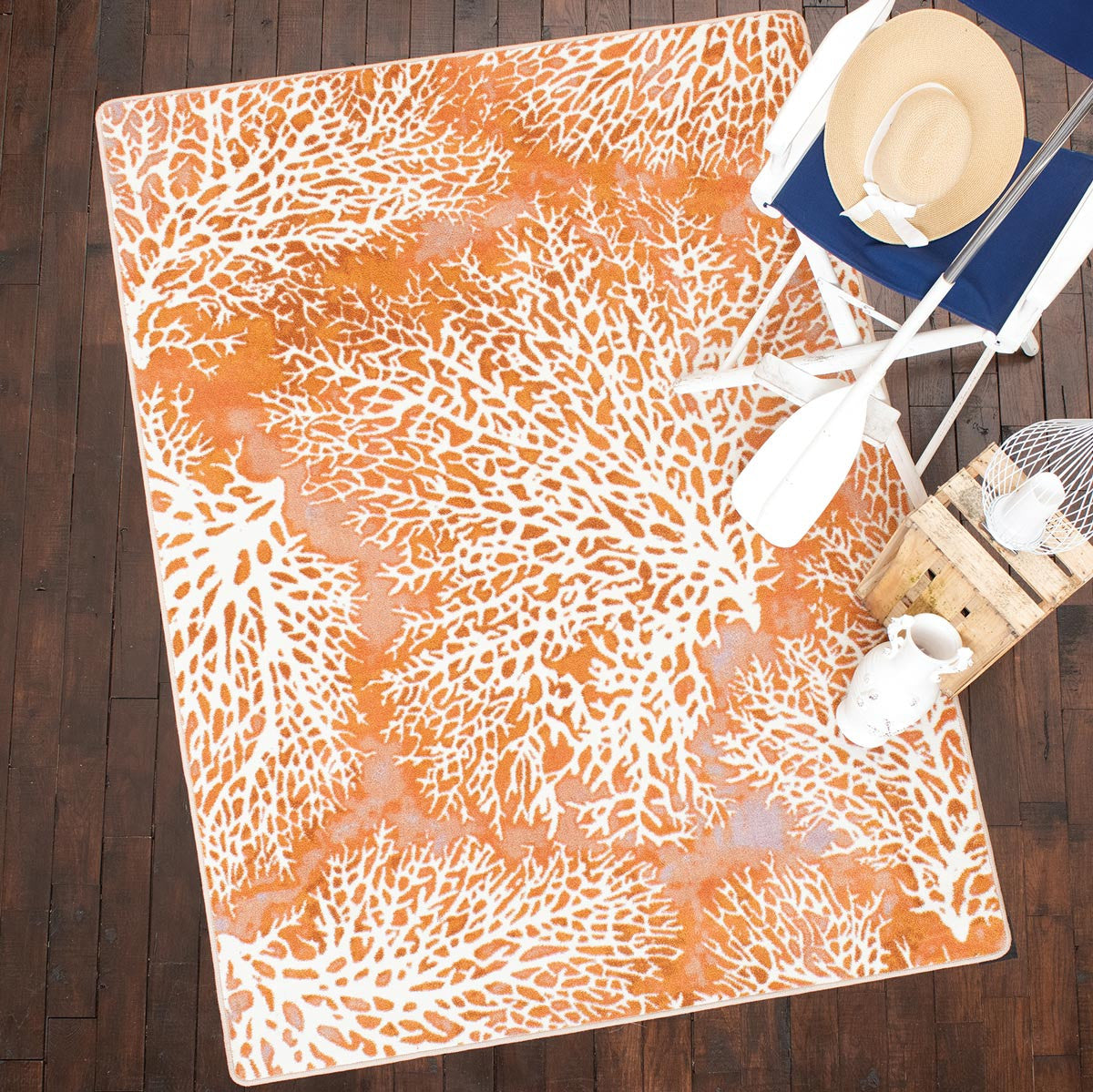 Coral Sherbet  Rug - 5 x 8