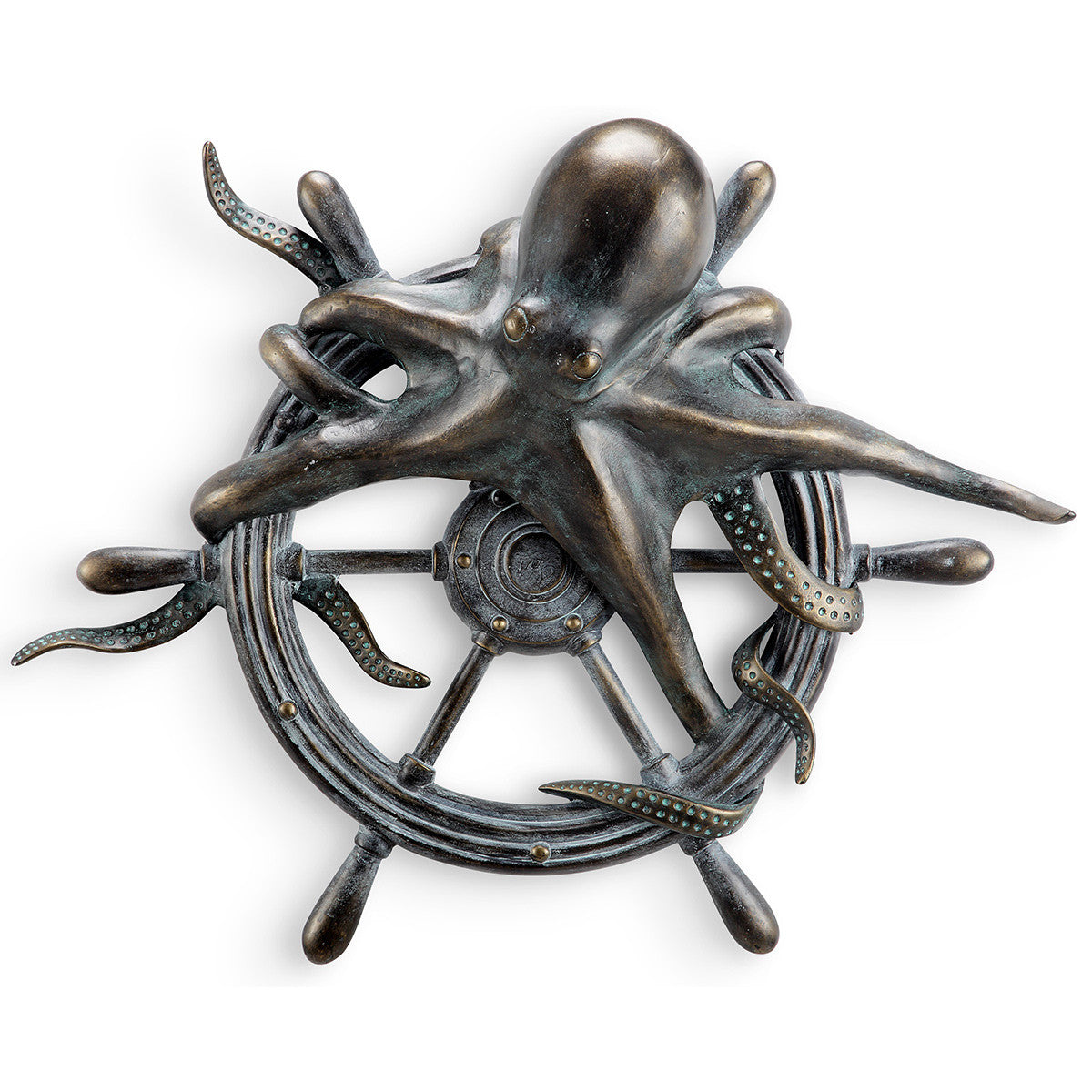 Octopus & Ship's Wheel Wall Plaque