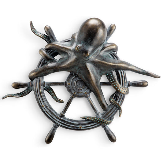 Octopus & Ship's Wheel Wall Plaque