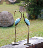 Contemporary Crane Garden Sculptures - Set of 2