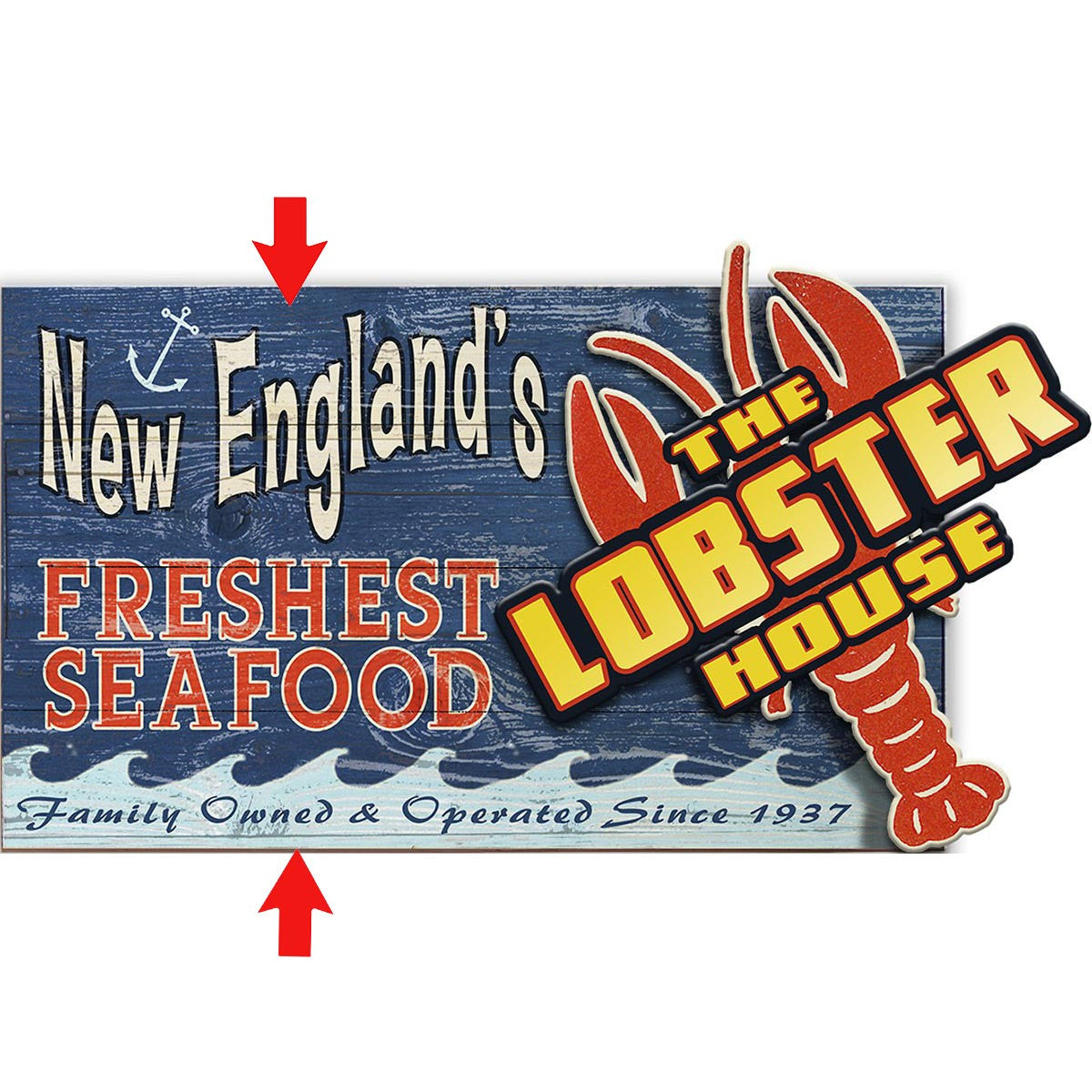 The Lobster House Personalized Wood Sign - 39 x 23