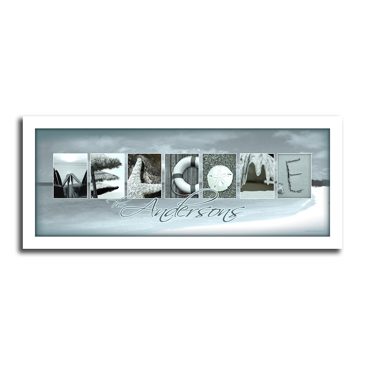 Welcome Beach Personalized Framed Canvas