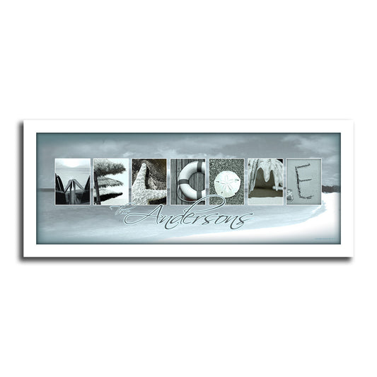 Welcome Beach Personalized Framed Canvas