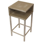 Weathered Tan Sand Dollar Drink Table on Iron Base