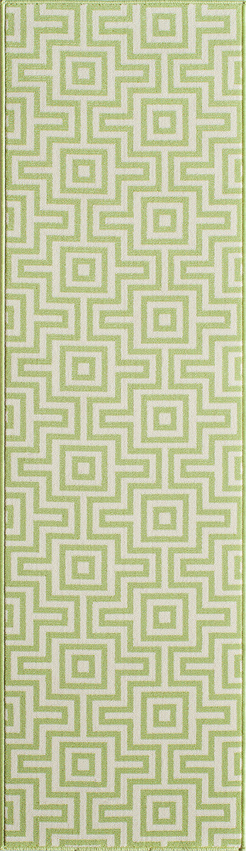 Baja Green Fret Rug - 2 x 8