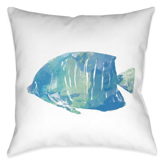 Blue Fish II 18 x 18 Outdoor Pillow