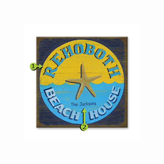 Beach House Personalized Sign - 28 x 28