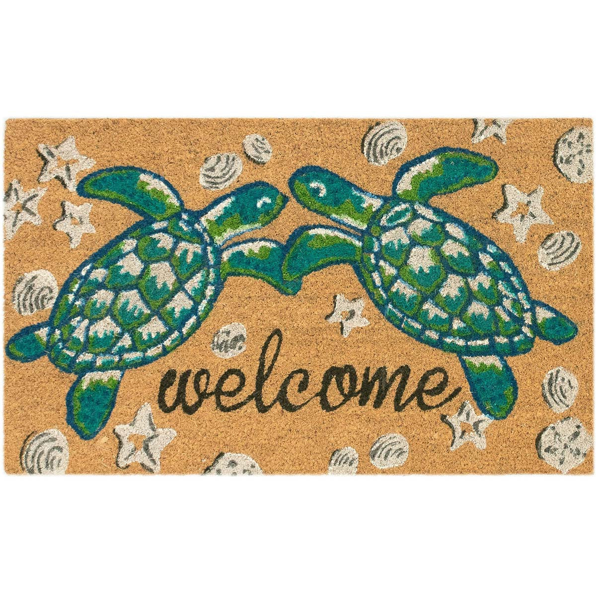 Turtle Pair Coir Welcome Mat - 1 x 2