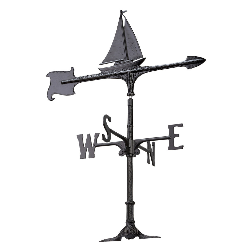 Black Sailboat Accent Weathervane - 30 Inch