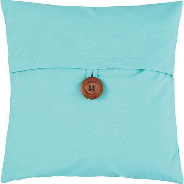 Aqua Button Feather Down Pillow