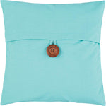 Aqua Button Feather Down Pillow