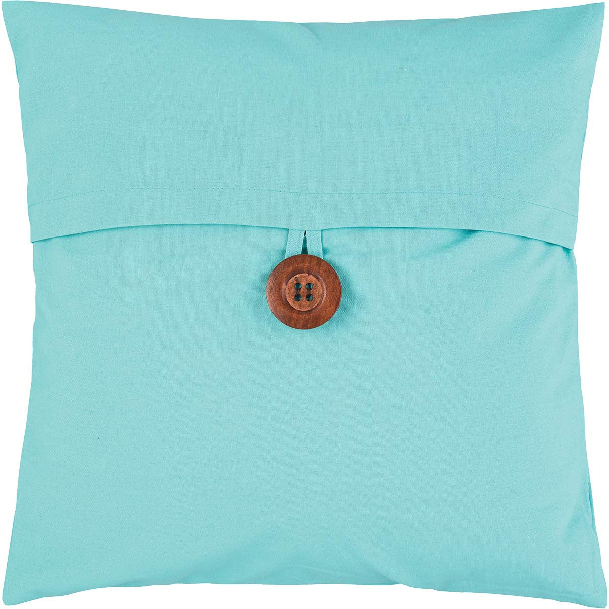 Aqua Button Feather Down Pillow