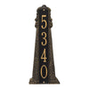 Large Lighthouse Vertical House Number Plaque - Black & Gold