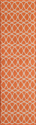 Baja Circlet Orange Rug - 2 x 8