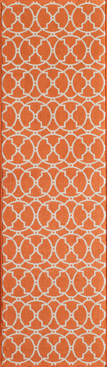 Baja Circlet Orange Rug - 2 x 8