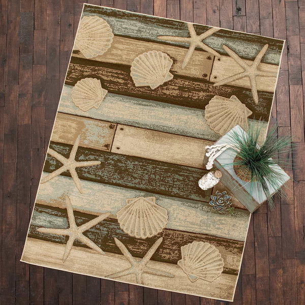 Seashell Boardwalk Rug - 8 x 10