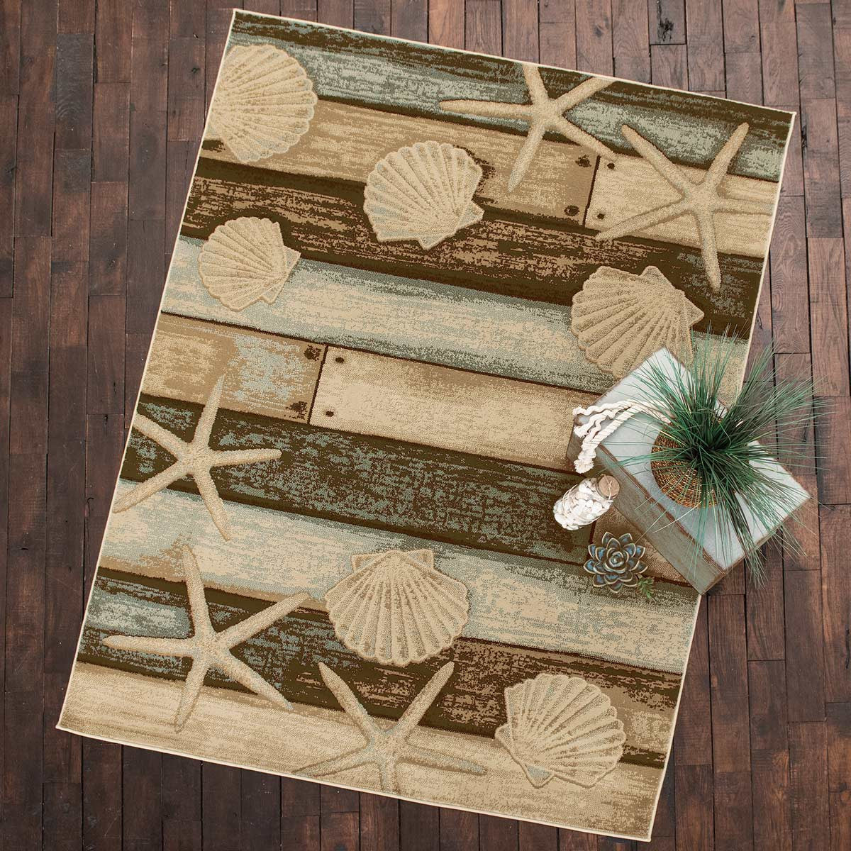 Seashell Boardwalk Rug - 8 x 10