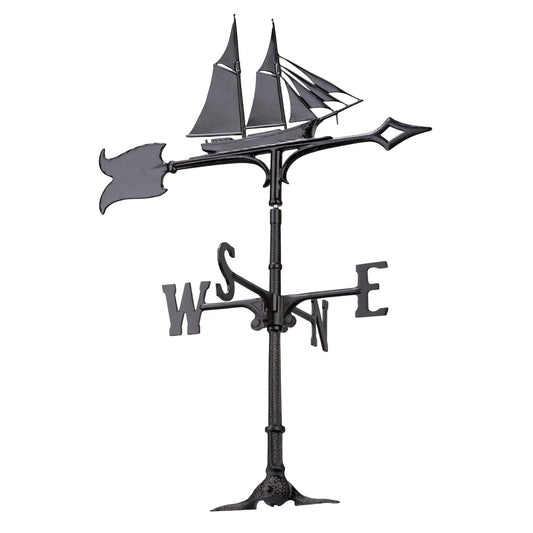 Black Schooner Weathervane - 30 Inch