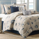 Blue Beach 7 Piece Comforter Set - King