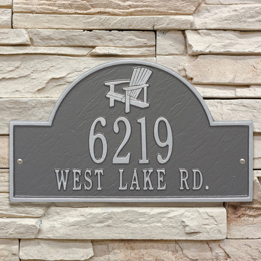 Pewter Silver Personalized Adirondack Arch Plaque