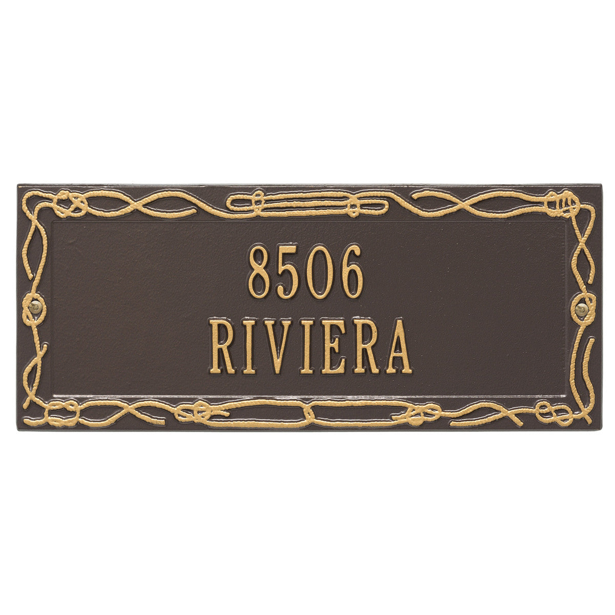 Sailor's Knot Address Plaque - Bronze & Gold
