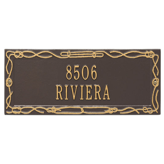 Sailor's Knot Address Plaque - Bronze & Gold