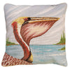 Pelican Profile Needlepoint Pillow