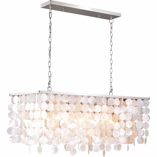Elsa Capiz Shell Rectangular Pendant Light - 36 Inch